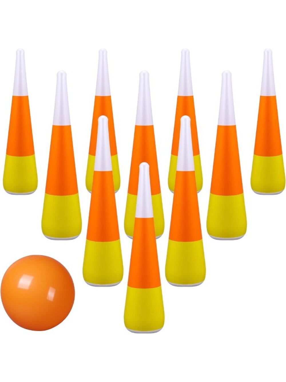 11 Pcs Inflatable Candy Corn Bowling Set - Fun Halloween Party Game Supplies